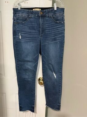 Democracy Dark Blue Distressed Ankle Jeans